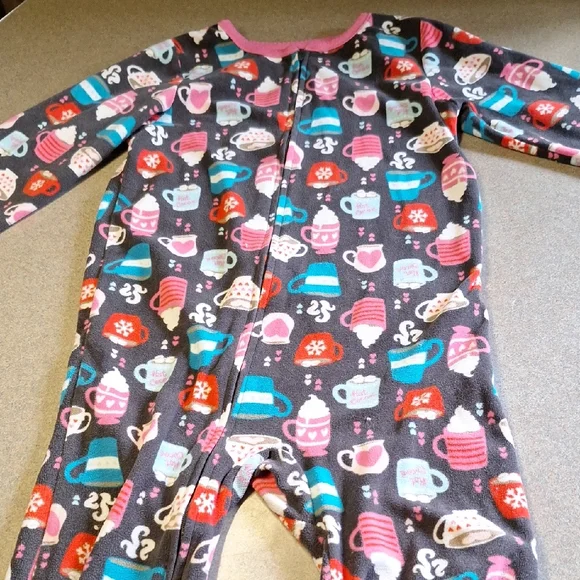 Cozy Kids One Piece Footed Pajama with Hot Cocoa Print Size 6 - Picture 1 of 4